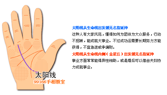 太阳线,成功运,手相,看手相