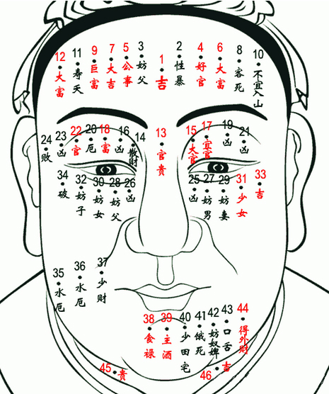 脸上痣相算命图解大全